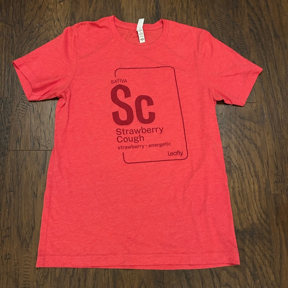 Leafly Red Sativa Bella Canvas Red Graphic Tee Size Medium